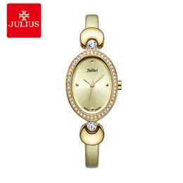 JULIUS 2020 Cheap Promotion Watch High Quality Gold Tone Leather Band Romantic Gift For GF Ladies Dress Wtach Elegant Montre JA-313