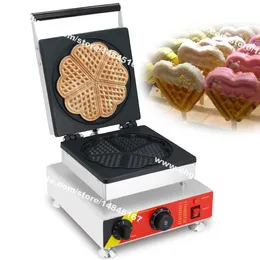 Frete Grátis Uso Comercial Não-stick 110 v 220 v Elétrica Amor Em Forma De Coração Máquina De Waffle Iron Baker Maker