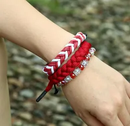 2020 heißer verkauf männer armband DIY Mehrere rote kristall Geflecht wachs seil Perlen Kombination anzug Armband 3 arten/1 satz