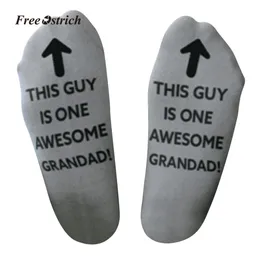 Ostrich Clothes Sock 2019 Men 'Awesome Dad' Father Gift Letter Print Funny Mid Short Socks running socks men funny 2770