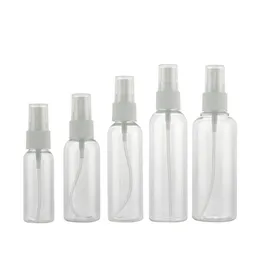 ポータブルクリアトラベル空のスプレーボトル10ml 20ml 30ml 50ml 60ml 80ml 100mlプラスチックペット化粧品香水噴霧器バイアルDHL送料無料