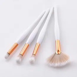 Premium Wood Handle Makeup Brushes Set 4 / 8PCS Tools Tillbehör Mjuk nylon Borste Head För Eye Shadow Blush Cosmetics DHL Gratis