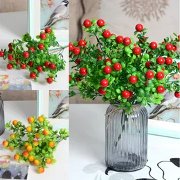 Artificial Christmas Berries Simulation Fruit Berry Flower Branch Foam Fruits Christmas Decorative Wedding Home Party DIY Decor