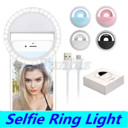 Универсальный светодиодный свет селфи свет Кольцо света лампы-вспышки селфи кольцо освещения камеры фотографии для Iphone Samsung с розничным пакетом
