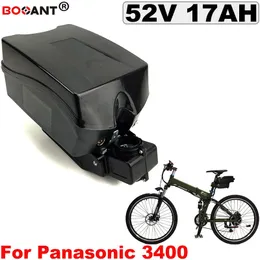 52v 17ah elektrisk cykelbatteri för original Panasonic 18650 Cell E-Bike Lithium Batteri 14 Serie 52V + 2A Laddare Gratis frakt