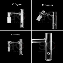 2019 새로운 Dsign 석영 손가락 Banger 10mm 14mm 18mm 남성 여성 45deg/90deg 석영 Banger 손톱 유리 물 봉 Dab Rigs