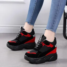 Hot Sale-Women Sneakers Fashion Women Height Increasing Breathable Lace-Up Sneakers Platform Shoes Woman Casual Shoes Female