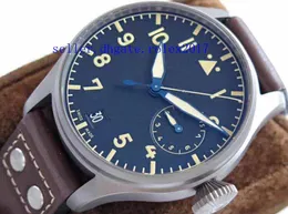 Orologio da uomo di lusso di alta qualità Cal.51111 46mm quadrante blu 7 giorni di risparmio dinamico orologio da uomo meccanico automatico con zaffiro Orologi in pelle marrone