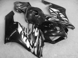 100% Feeder Fairings för Honda CBR1000RR 2004 2005 vita flammor i svart injektionsgjutningssats CBR 1000 RR 04 05 ZZ16