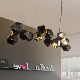 المعادن الحديثة الإبداعية قلادة ضوء لغرفة المعيشة غرفة الطعام تصميم دائري شنقا مصابيح الديكور المنزل تركيبات الإضاءة