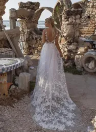 Limor Rosen 2019 Beach Wedding Dresses A Line Lace Hopique Boho Bridal Dons Strap V Neck Backless Vestidos de Novia239U