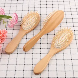 Partihandel Naturlig Bambu Brush Hälsosam vård Massage Hair Comb Anti Static Airbag Hairbrush Hair Styling Tool