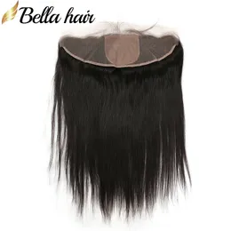 One Donor Top Grade 13x4 Silk Base Lace Frontal Closure Human Hair with Baby Hair Straight Curly Brazilian Virgin Hair Closure Free Part Bleached Knots Bella Hair