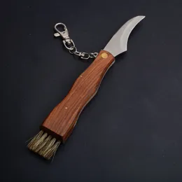 Speical عرض الصلب مقبض سكاكين التخييم الصيد الصيد طي سكين 440C ساتان شفرة مع فرشاة الاجتياح الفطر