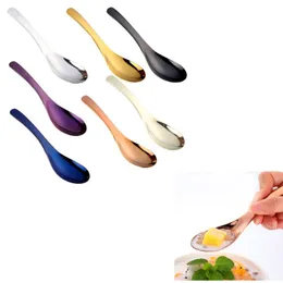 304 Stainless Steel Dessert Spoons Chinese Silver Soup Coffee Tea Dinner Gold Spoon 2Pcs/Sets Kitchen Bar Cofe Shop Spoons