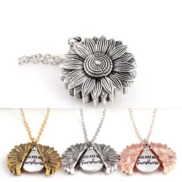 New Fashion Sunflower Pendant Necklace You Are My Sunshine Unisex Plated Charm Jewelry Gift Decor Free Shipping