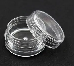 3ml Clear Base Tom plastbehållare Jars Pot 3gram Storlek för kosmetisk grädde Eye Shadow Nails Powder Smycken 500pcs