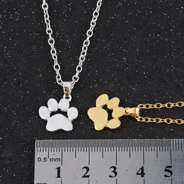 Fashion Cute Necklace Pets Dogs Footprints Paw Chain Pendant Necklace Necklaces Pendants Choker Jewelry For Women