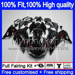 Injektion för Kawasaki ZX 14R ZZR1400 2008 2008 2008 2009 2010 2009 223MY.16 ZZR-1400 ZX-14R ZX14R 06 07 08 09 10 11 Röda flammar Fairings