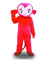 2019 Hot sale little head red monkey Fancy Dress Cartoon Adult Animal Mascot Costume free shipping