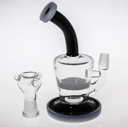 5 stilar i lager Glass Bong med skål Recycler In-line kokare Dab Rigs 100% Real Image Vattenpipor Smoking vattenledningar Vattenpipor