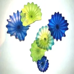 Flower Design Hand Blown Glass Wall Lamps Decorative Art Wall Sconce Art Glass Decorative Plates Wall Hanging