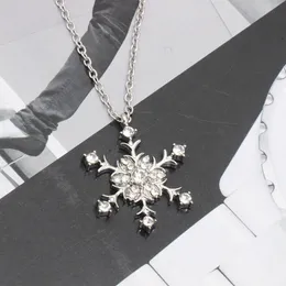 Snowflake Naszyjniki Charms Kryształ Boże Narodzenie Naszyjniki Wisiorki Biżuteria Dla Kobiet Naszyjnik Sweter