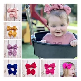 Bebê Meninas Bow Designer Headband Barrettes 2 Pcs Set Kids Nylon Hair Band Crianças Headwear Boutique Recém-nascido Acessórios Cabelo Cabelo C6916