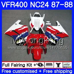 Honda RVF400R VFR400 R NC24 V4 RVF400RR VFR400R 87 88 267HM.24 RVF VFR 400 R VFR 400R 1987 1988フェアリングキットストック赤ホット