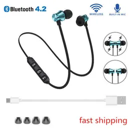 XT11 Bluetooth Headphones Magnetic Wireless Running Sport Earphones Headset BT 4.2 med MIC MP3 Earbud för iPhone LG Smartphones med låda