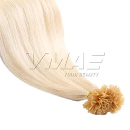 Malasia Europea 1 g / s 100g Natural Negro Marrón Rubio Recto Doble dibujado Queratina Fusión U Punta Virgen Remy Extensión del cabello humano