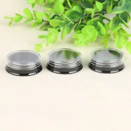 3g/3ml Round Plastic Jars with Clear Lids Black Base for Cosmetics, Lotion, Creams, Make Up, Beads, Charms, Rhinestones, Accessories