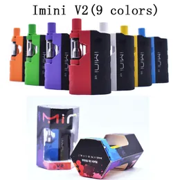 ORIGINAL IMINI V2 E-CIGARETTE SITS 650MAH VAPE MOD VV Batteriets ECIGS 0,5 ml 1,0 ml 510 Tråd I1 Patron förångare Vapes Pen Kit 9 färger