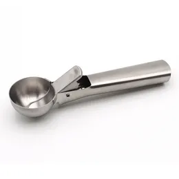 Stainless Steel Ice Cream Scoop Ice Ball Maker Frozen Yogurt Cookie Dough Meat Balls Ice Cream Spoon Tools Watermelon Spoon JK2005