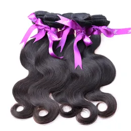 4 buntar Brasilianska kroppsvåg 6A Grade Brasilianska Virgin Hair Body Wave Bundle behandlar ett obearbetat jungfruligt hårvävt hårväv