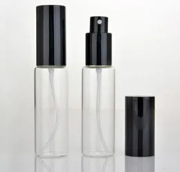 Högkvalitativ 30 ml glas parfymflaskor Klar glassprayflaskor 30 ml Tom doftförpackningsflaska med svart silverlock sn1386