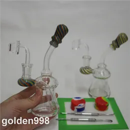 Bong Dab Rig Vattenrör Bägare Bong Recycler Oil Rig Hookah Bubbler Silicone Heady Bong Glas Oljebrännare Rör Quartz Banger