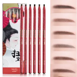 Hot estilo chinês sobrancelha lápis de maquiagem à prova d'água 6 cores sobrancelha Pen Suave Eyeliner Longa Duração Lágrima Lápis de sobrancelha