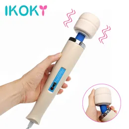 IKOKY Big Size 30 Speed Vibrator Powerful Magic Wand Massager Sex Toys for Women Clitoris Stimulator AV Rod Powerful Erotic Toys MX191228