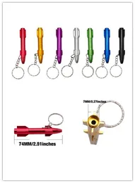 Rökpipor Mini Keychain Rocket Styles Rökning Tillbehör Ultimate Pipe Metal Portable Snuff Snörtare Sniffer Rökning Rörgåva