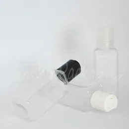 50ml transparente quadrado placa de garrafa de plástico tampão superior, 50cc shampoo / loção garrafa de embalagem, contêiner cosmético vazio