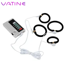 VATINE Awesome Themed Toys Sex Toys For Men Penis Extender Masturbation Sex Products Cock Stimulator Electric Shock Penis Rings Y191108
