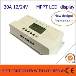 Freeshipping 30a MPPT太陽電荷と放電コントローラ12V 24V自動作業LCDディスプレイ