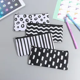 Stripe Pencil Bag Pocket School Cosmetic Make up Pencil Pen Organizer Bag Case Pouch Office School Supplies LX1148