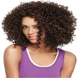 Ny Amazon Hot Selling Popule European And American Popular Wig Women Black Short Curly Hair High Temperatur Silk peruk