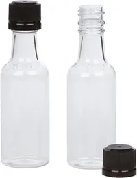 ミニ酒瓶50mlクリアミニ空プラスチックワインショットボトル（ブラック）