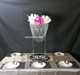 Neuer Stil, benutzerdefinierte Acryl-Display-Sockel mit klarem Zylinder, weißer Hochzeits-Kristall, Acryl-Kristall-Gangdekor-Ständer senyu0446