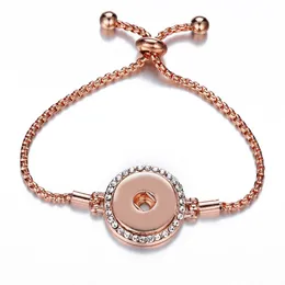 New Rose Gold 18mm Snap Bracelets European Charm Bead Bangle & Bracelet Fashion Jewelry For Women Men