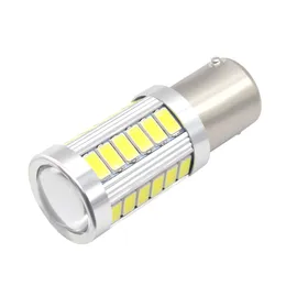 2ピースLED BA15S P21W 1156 DRLデイタイムライトブランコホワイト電球33-SMD 5630 5730 12V