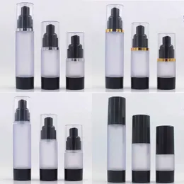 15ml 30ml 50ml frosted airless pump bottle or lotion bottle or essence bottle with black lid/pump/bottom and frosted body F1698